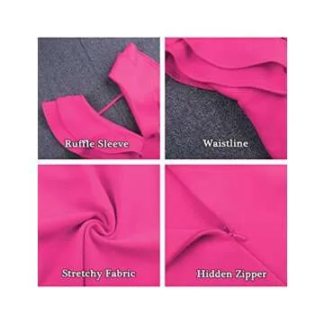 UONBOX Women's Ruffle Bodycon Dress for Parties and Events