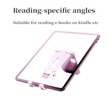Cell Phone Stand for Angle Height Adjustable Desk Sturdy Aluminum Metal Phone Holder for iPhone,iPad, Mobile Phone, All Android Smartphone,Desktop Pink
