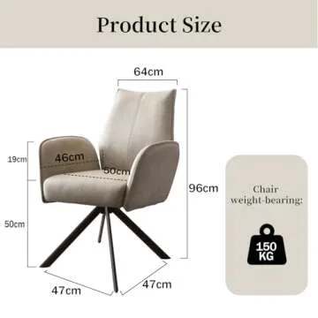 jiexi Modern Ergonomic Office Chair, Desk Chair no Wheels, Home Office Computer Desk Chair, Upholste...