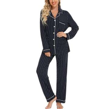 Leikar Women's Soft Button Down Pajama Sets for Comfort