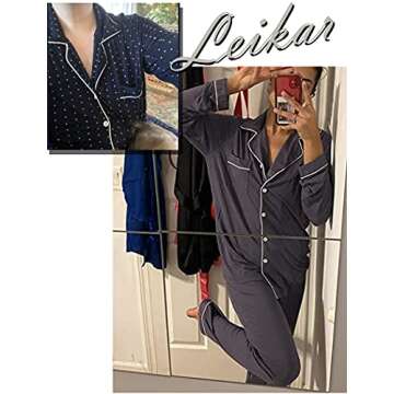 Leikar Women's Soft Button Down Pajama Sets for Comfort