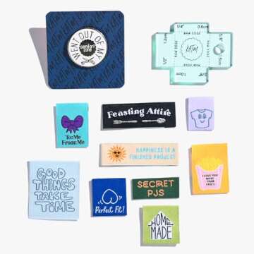 Kylie and the Machine KATM Festive Bauble Blue containing Woven Labels Mini Acrylic Label Gauge and Enamel pin in a Cute foil Bauble Box with Ribbon