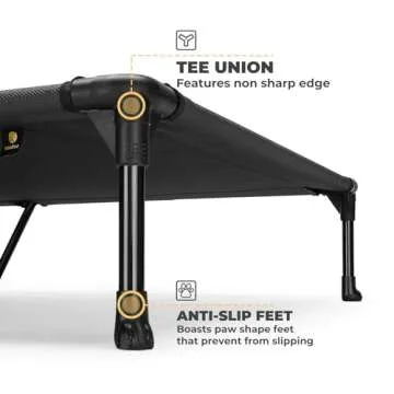 Veehoo Cooling Elevated Dog Bed, Portable Raised Pet Cot with Washable & Breathable Mesh, No-Slip Feet Durable Dog Cots Bed for Indoor & Outdoor Use, X Large, CWC1803-XL