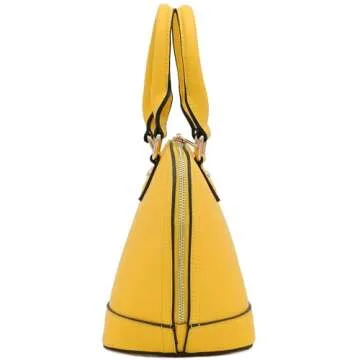 Zip-Around Classic Dome Satchel in Yellow for Stylish Everyday Use