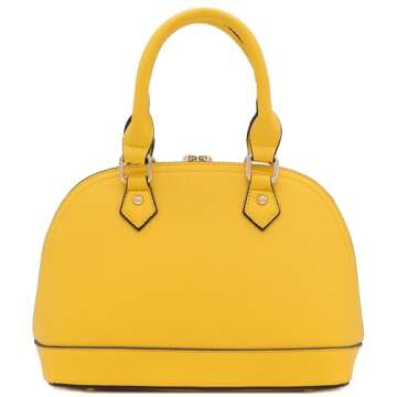Zip-Around Classic Dome Satchel in Yellow for Stylish Everyday Use