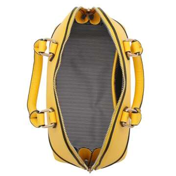 Zip-Around Classic Dome Satchel in Yellow for Stylish Everyday Use