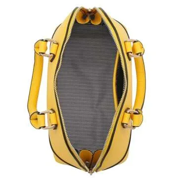 Zip-Around Classic Dome Satchel in Yellow for Stylish Everyday Use