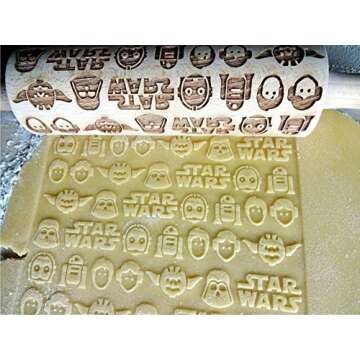 STAR ROLLING PIN WOODEN EMBOSSING ROLLING PIN for homemade cookies