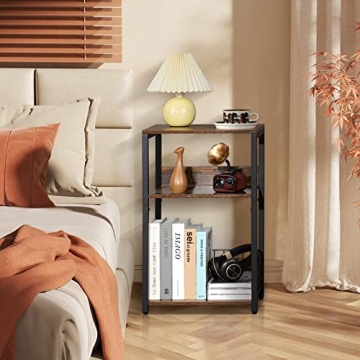 Stylish 3 Tier End Table for Vinyl Records and Players