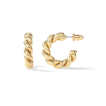 Classic PAVOI Gold Plated Hoop Earrings in Three Finishes