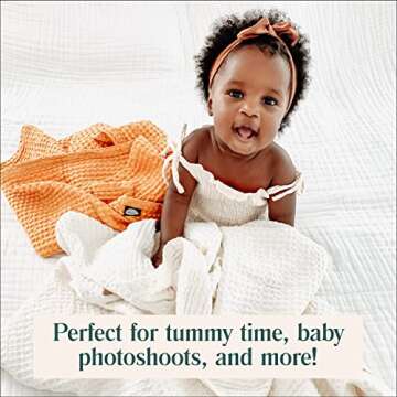 Simka Rose Waffle Baby Blanket Cotton Soft Breathable Swaddle Blanket for Baby Nursery, Stroller & Crib Blanket - Baby Receiving Blankets for Boys & Girls Gender Neutral Toddler Blanket