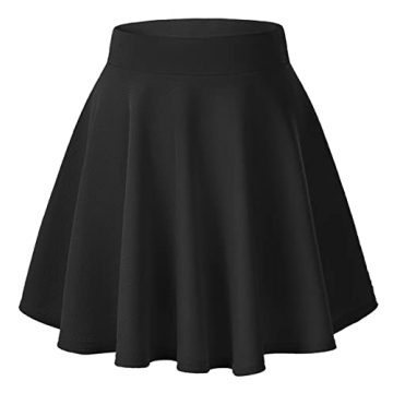 Urban CoCo Women's Versatile Flared Mini Skater Skirt - Black - Casual Style