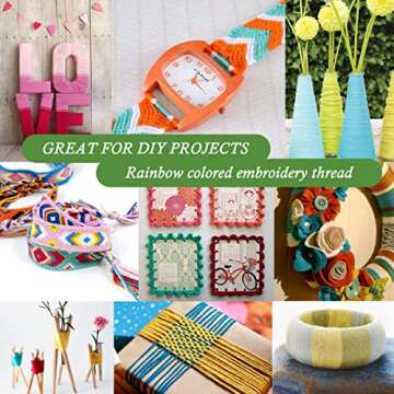 Premium Vibrant Rainbow Color Embroidery Floss - Friendship Bracelets stringCross Stitch Threads - Crafts Floss - 108 Skeins Per Pack