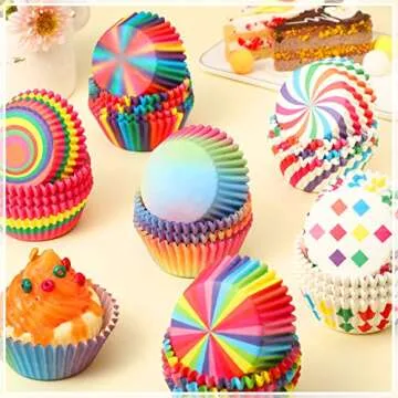Vibrant 600 Piece Rainbow Cupcake Liners for Bake