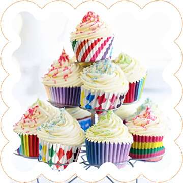 Vibrant 600 Piece Rainbow Cupcake Liners for Bake