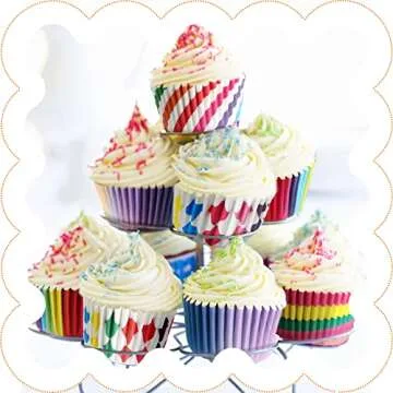 Vibrant 600 Piece Rainbow Cupcake Liners for Bake
