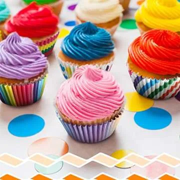 Vibrant 600 Piece Rainbow Cupcake Liners for Bake