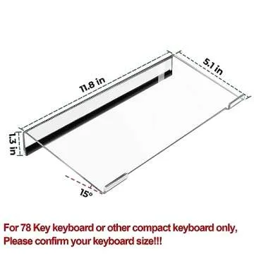 Egchi Small Computer Keyboard Stand, 11.8 x 5.1 Inch- Keyboard Tray for 78 Keys Keyboard, Acrylic Ke...