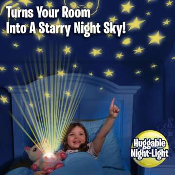 ONTEL Star Belly Dream Lites, Stuffed Animal Night Light, Shimmering Rainbow Unicorn - Projects Glowing Stars & Shapes in 6 Gentle Colors, As Seen on TV