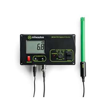 Milwaukee MC120 pH Monitor with Mounting Kit, 0.0 to 14.0 pH, +/-0.2 pH Accuracy, 5.5 to 9.5 pH Set ...