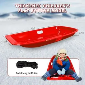 Snow Sled for Kid and Adult with Resistant Handles and Ropes