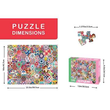 Springbok's 500 Piece Jigsaw Puzzle Crazy Quilts - Made in USA