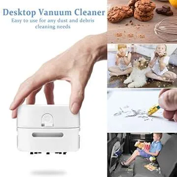 Desktop Vacuum Cleaner-Crumb Vacuum/Desk Vacuum Cleaner Mini Handheld Table dust Sweeper Energy Saving/360º Rotatable Design for Keyboard/Hom/Can Suck up Crumbs dusts Hairs in Office Kitchen etc.