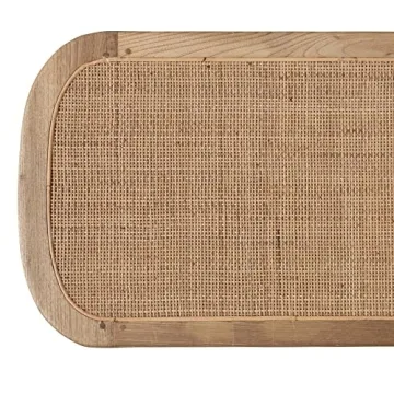 Bloomingville Modern Wood and Cane Bench for Stylish Homes