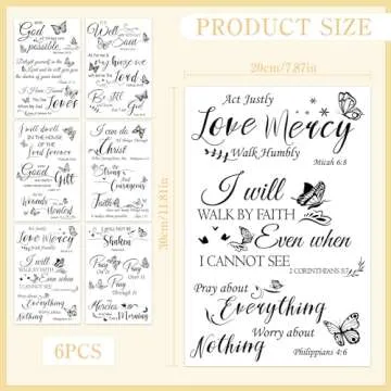 Elegant Bible Verse Butterfly Rub on Transfers for Crafts