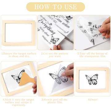 Elegant Bible Verse Butterfly Rub on Transfers for Crafts