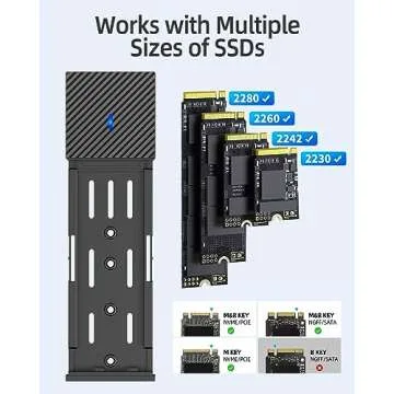 SAN ZANG MASTER M.2 NVMe/SATA SSD Enclosure, Tool-Less NVMe Enclosure 10Gbps USB3.2 Gen 2 M.2 Enclosure ,Support M Key/B+M Key with UASP Trim for 2230/2242/2260/2280 SSD (Gray)
