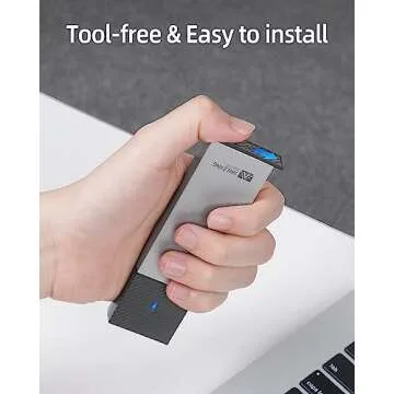 SAN ZANG MASTER M.2 NVMe/SATA SSD Enclosure, Tool-Less NVMe Enclosure 10Gbps USB3.2 Gen 2 M.2 Enclosure ,Support M Key/B+M Key with UASP Trim for 2230/2242/2260/2280 SSD (Gray)