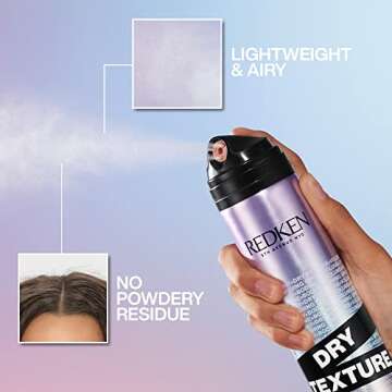 Redken Dry Texture Hairspray For All Hair Types - Lightweight Volumizing Spray, Airy and Beachy Texture, Medium Hold