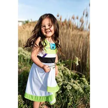 Little Adventures Astro Twirl Dress (X-Small Size 2) - Machine Washable Child Pretend Play and Party Dress with No Glitter