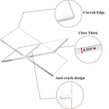 Large Clear Acrylic Book Stands for Display, Amlits, Best Reading Bookstand Display Open Holder for Cook Books Magazines, Newspaper, Textbooks (Clear)
