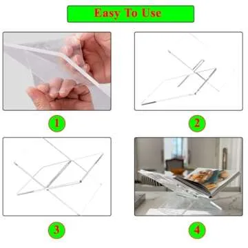 Large Clear Acrylic Book Stands for Display, Amlits, Best Reading Bookstand Display Open Holder for Cook Books Magazines, Newspaper, Textbooks (Clear)