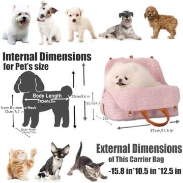 Patazone Pet Totes Cat Bag Small Dog Car Safety Seat,Dual USE,Puppy Purse Fashion Woman Style,Traine...