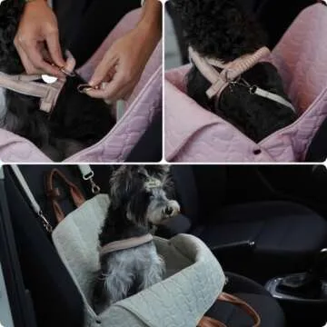 Patazone Pet Totes Cat Bag Small Dog Car Safety Seat,Dual USE,Puppy Purse Fashion Woman Style,Trained Small Dog Kennel Cat Pups Totes for Car Safety Seat (Pink)