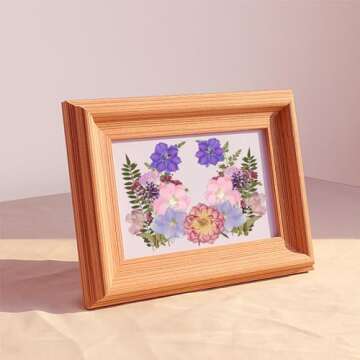 50Pcs Dried Pressed Flowers Resin Mould Real Pressed Flowers Natural Dry Leaves Bulk Mixed Colorful Daisy Herbs Kit with Tweezers for Scrapbooking DIY Candle Jewelry Crafts Making Nails(Purple)