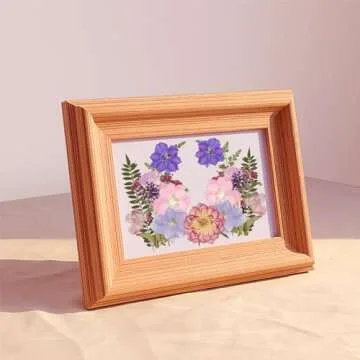 50Pcs Dried Pressed Flowers Resin Mould Real Pressed Flowers Natural Dry Leaves Bulk Mixed Colorful Daisy Herbs Kit with Tweezers for Scrapbooking DIY Candle Jewelry Crafts Making Nails(Purple)