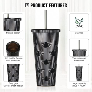 Stylish BLING NEW 24oz Tumbler with Lid and Straw