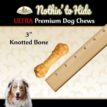 Fieldcrest Farms Nothing to Hide Natural Rawhide Alternative 3'' Knotted Bones for Dogs - Easily Digestible Premium Dog Chews - Ultimate Bones for Small Dogs - Great for Dental Health 12 Count