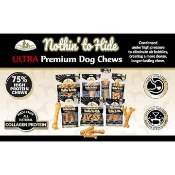 Fieldcrest Farms Nothing to Hide Natural Rawhide Alternative 3'' Knotted Bones for Dogs - Easily Digestible Premium Dog Chews - Ultimate Bones for Small Dogs - Great for Dental Health 12 Count