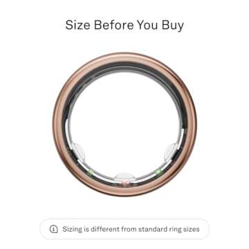 Oura Ring Gen3 Horizon - Rose Gold - Size 10 - Smart Ring - Size First with Oura Ring Gen3 Sizing Ki...