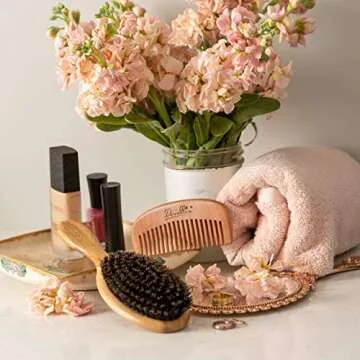 Dovahlia Boar Bristle Brush Set for Healthy Hair