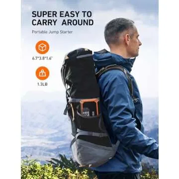 AstroAI Car Jump Starter, 2000A 12V 8-in-1 Battery Jump Starter, Up to 7.0L Gas & 4.0L Diesel Engines, Intuitive LED Screen, Quick Charge 3.0 Power Bank with Cigarette Adapter, Jumper Cable