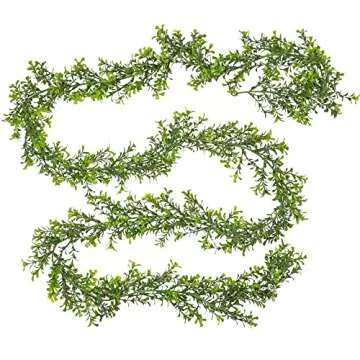 Factory Direct Craft Artificial Green Boxwood Garland - 9 Feet Long