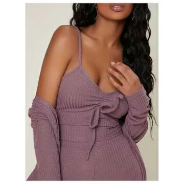 MakeMeChic Women's 3 Piece Pajama Set for Ultimate Comfort