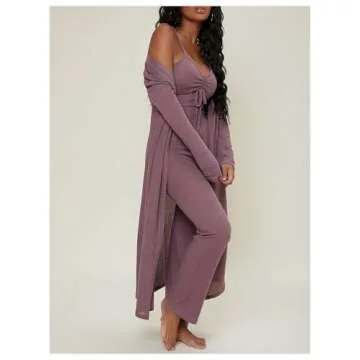 MakeMeChic Women's 3 Piece Pajama Set for Ultimate Comfort