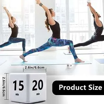 Cube Timer, Time Management and Countdown Settings with Gravity Sensor Flip Timer for Studying, Cooking, Reading, Exercise (15-20-30-60 Minutes) White